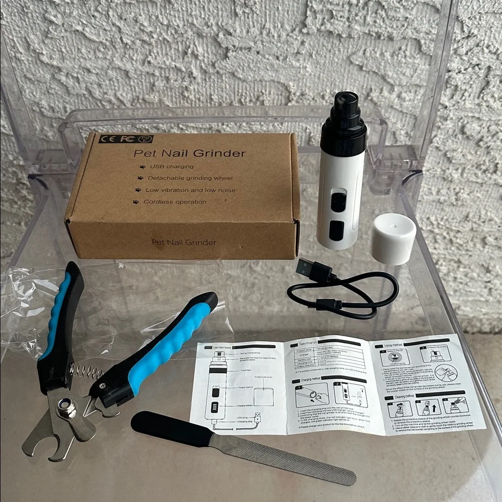 PawfectPawz™ Silent Cordless Nail Grinder with Clipper & filer-new set in a box